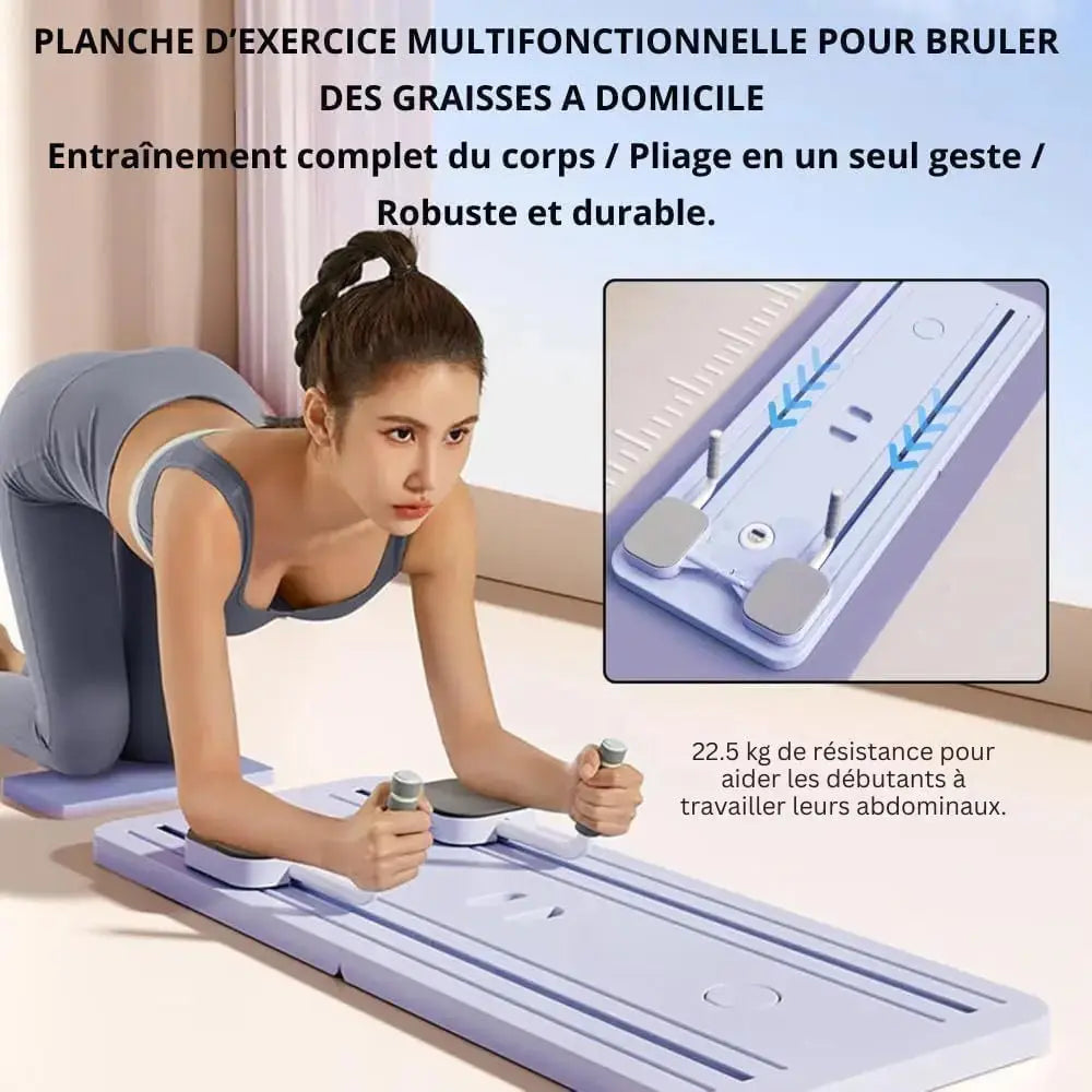 Planche de Pilate Reformer Multifonction avec Bandes de Résistance-Appareil Abdominale et Entraînement Complet du Corps pour Gym à Domicile, Pliable et Compact pour Un Rangement Facile Run Pilate