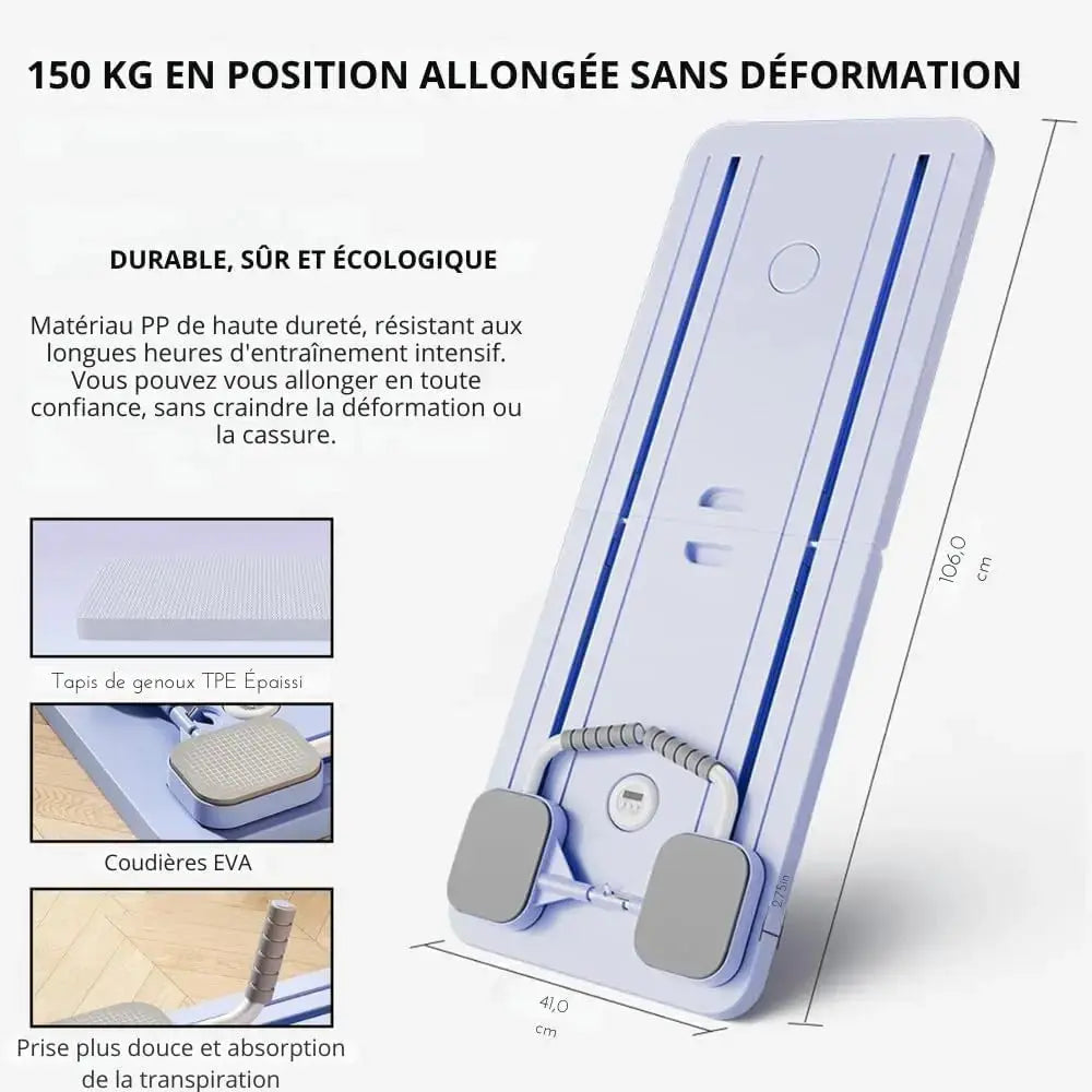 Planche de Pilate Reformer Multifonction avec Bandes de Résistance-Appareil Abdominale et Entraînement Complet du Corps pour Gym à Domicile, Pliable et Compact pour Un Rangement Facile Run Pilate